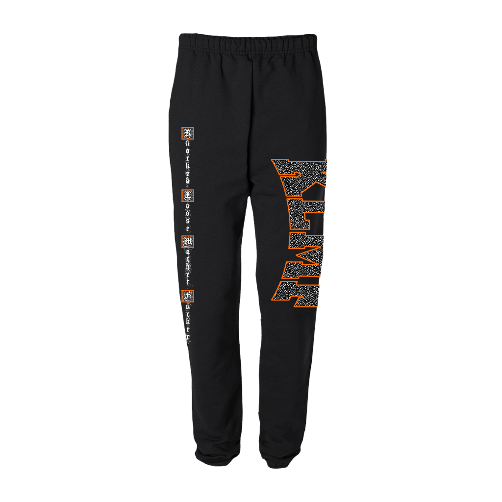 Knocked Loose Merch Knocked Loose KLMF Static Black Sweatpants Awesome Father's Day Gifts