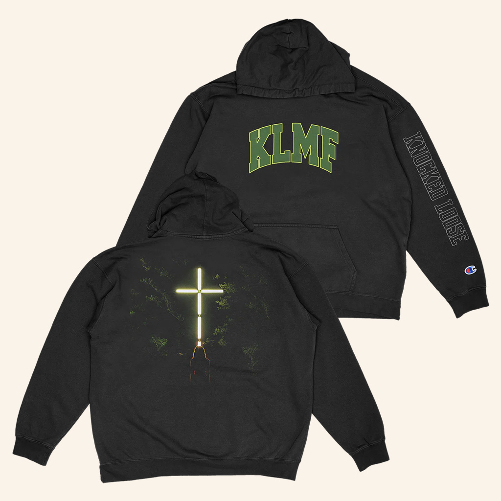 Knocked Loose Merch Knocked Loose Wood Cross KLMF Hoodie Music Lover Gift Ideas For Him