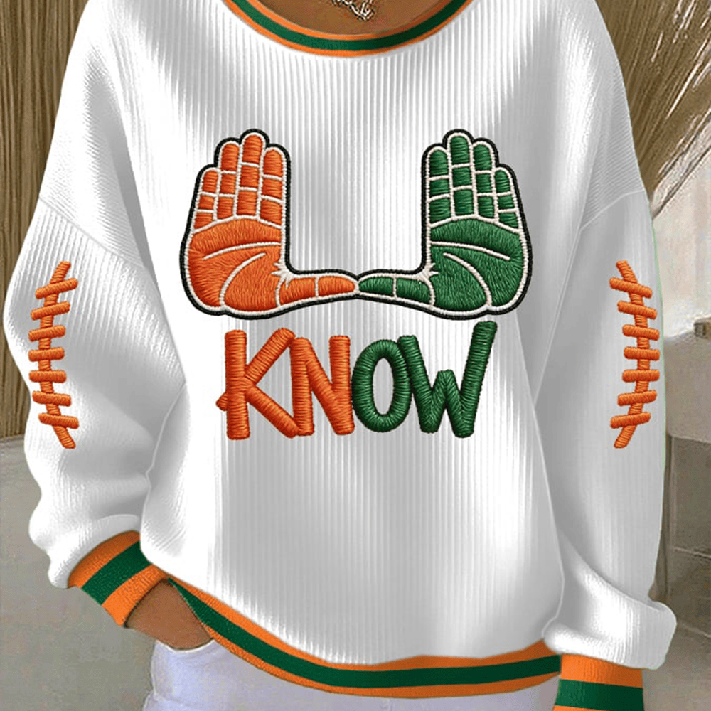 Know Miami Hurricanes Sweatshirt Football Game Day Clothing Football Gift For Her