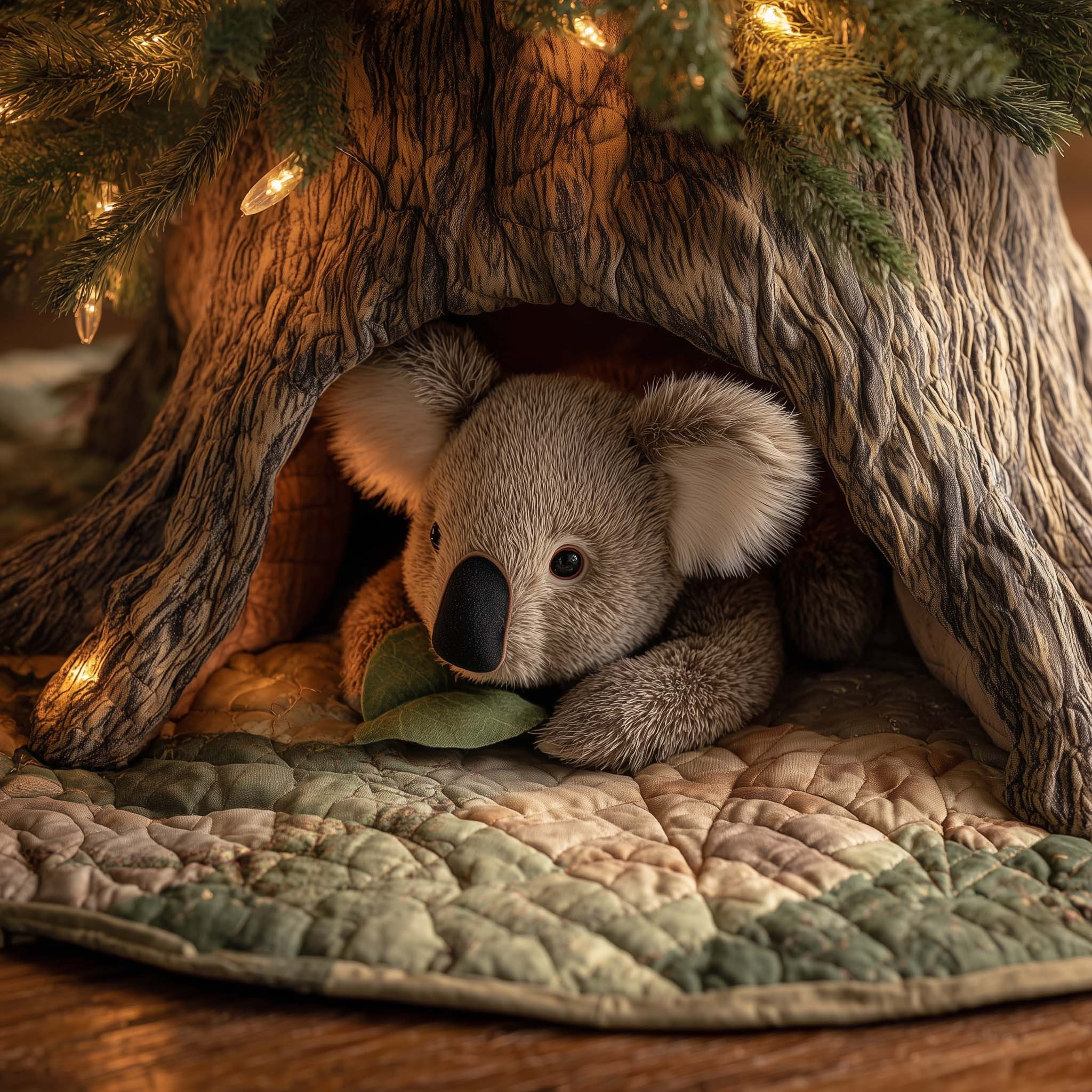 Koala Baby Quilted Tree Skirt Aesthetic Home Decor Koala Lover Christmas Gifts