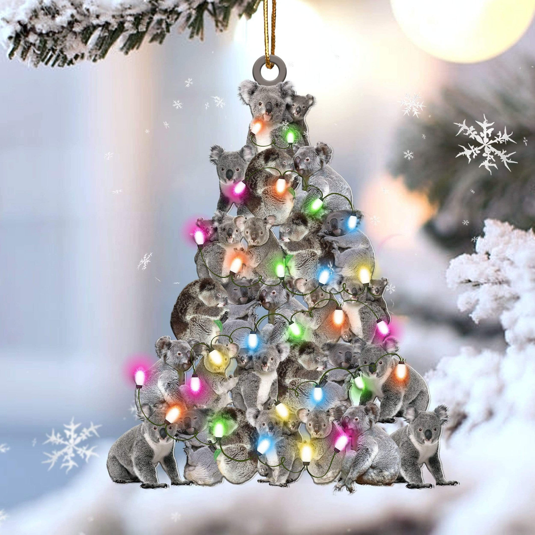 Koala Christmas Tree Shaped Acrylic Ornament For Koala Lovers