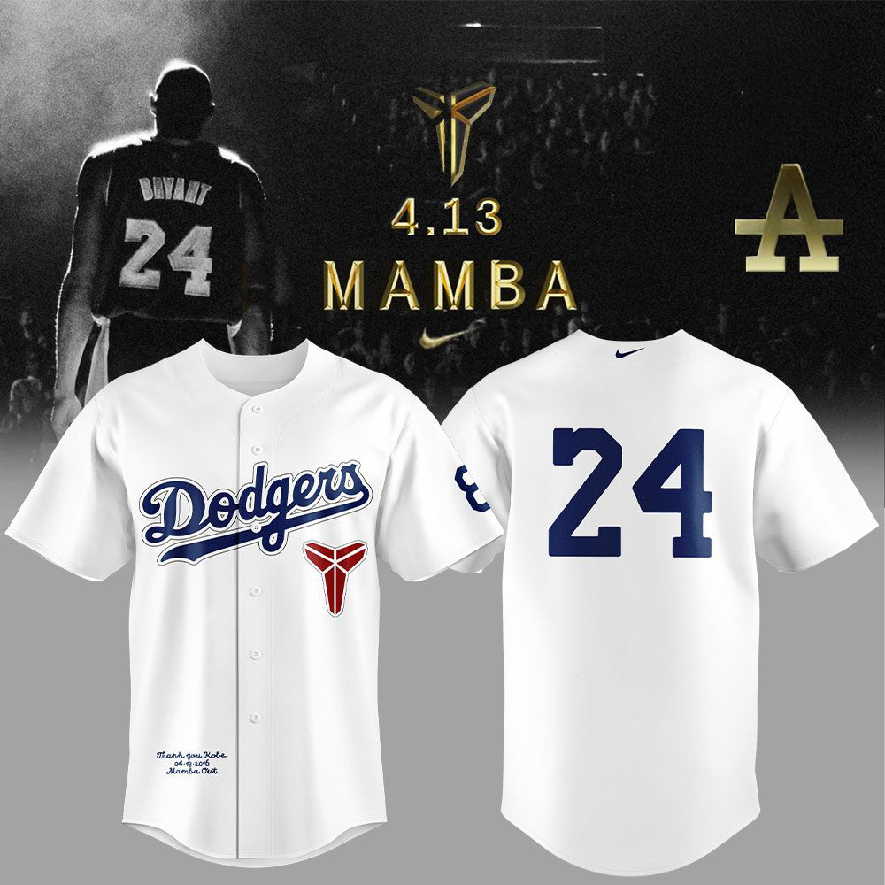 Kobe Bryant x Nike Mamba x Dodgers Baseball Jersey 2025 Gift For Baseball Lover