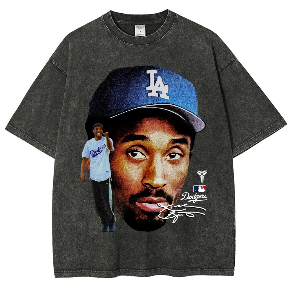 Kobe LA Dodgers Los Angeles Washed T-Shirt Good Gifts For Basketball Lovers