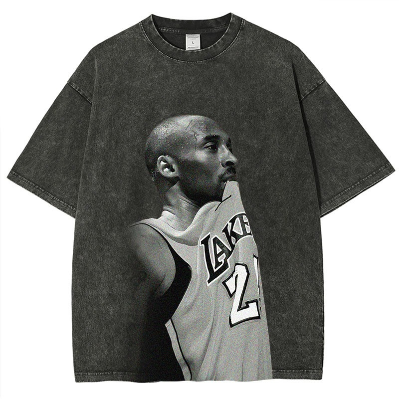 Kobe Lakers Number Two Short Sleeved Washed T-Shirt Good Gifts For Basketball Lovers