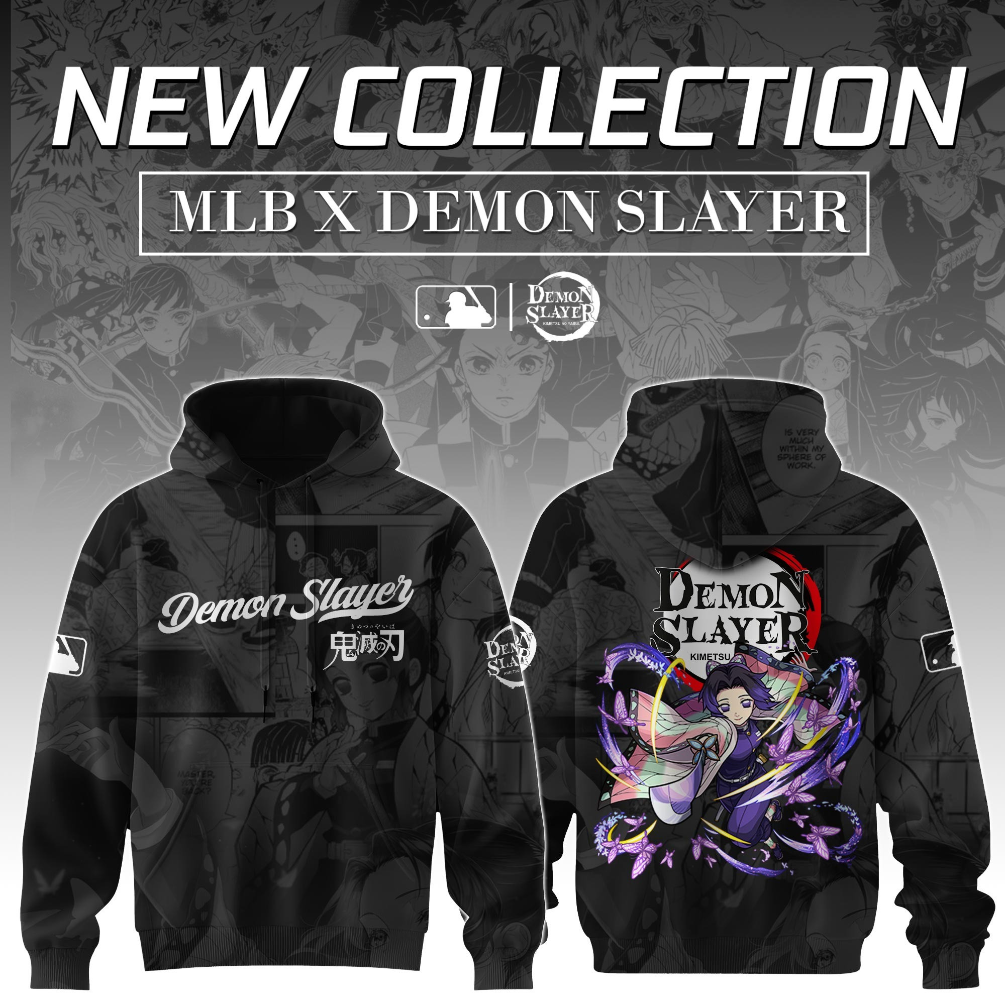 Kocho Shinobu Demon Slayer x MLB Baseball Hoodie Editions Limited Gift For Her