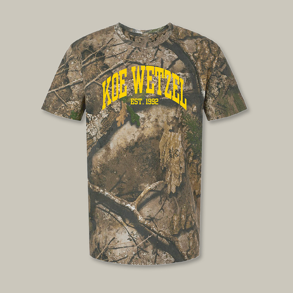 Koe Wetzel Merch Est.1992 Camo T-Shirt Music Concert Tee Koe Wetzel Lover Gift For Him
