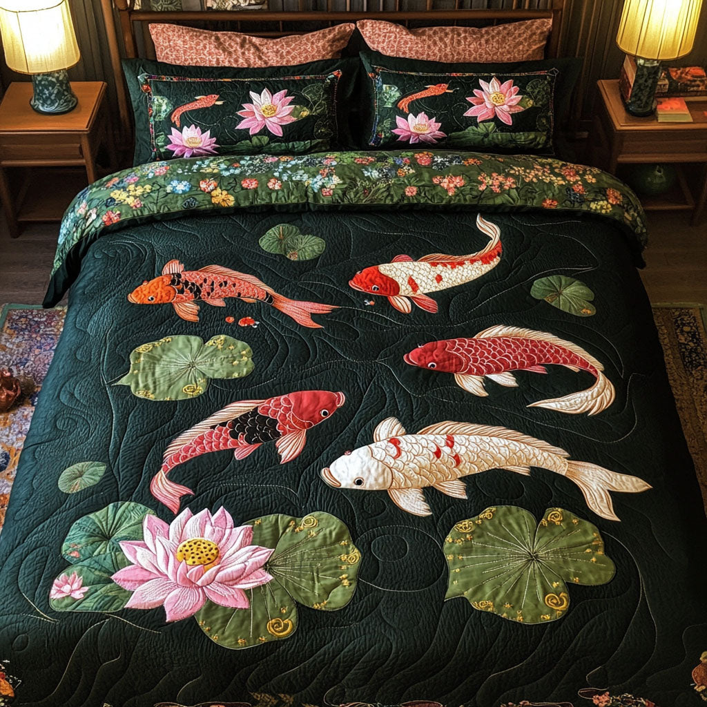 Koi Blossom Quilted Bedding Set Bed Decor Ideas Koi Fish Gifts For Him