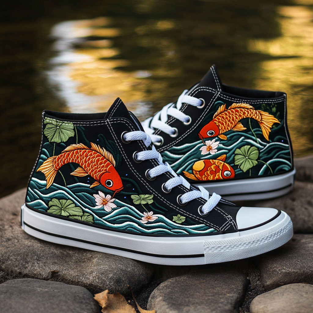 Koi Quest Canvas High Tops Merch For Men
