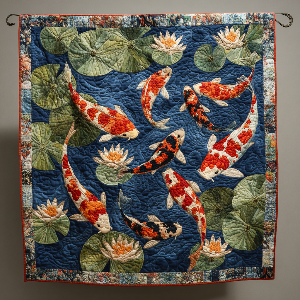 Koi Reflection Quilted Blanket Cute Bedroom Ideas Octopus Novelty Gifts