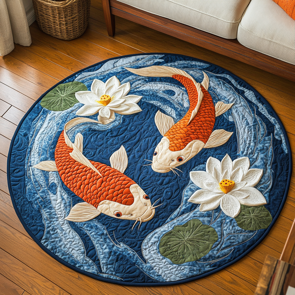 Koi Waters Quilted Round Mat Foyer Decor Ideas Koi Fish Presents