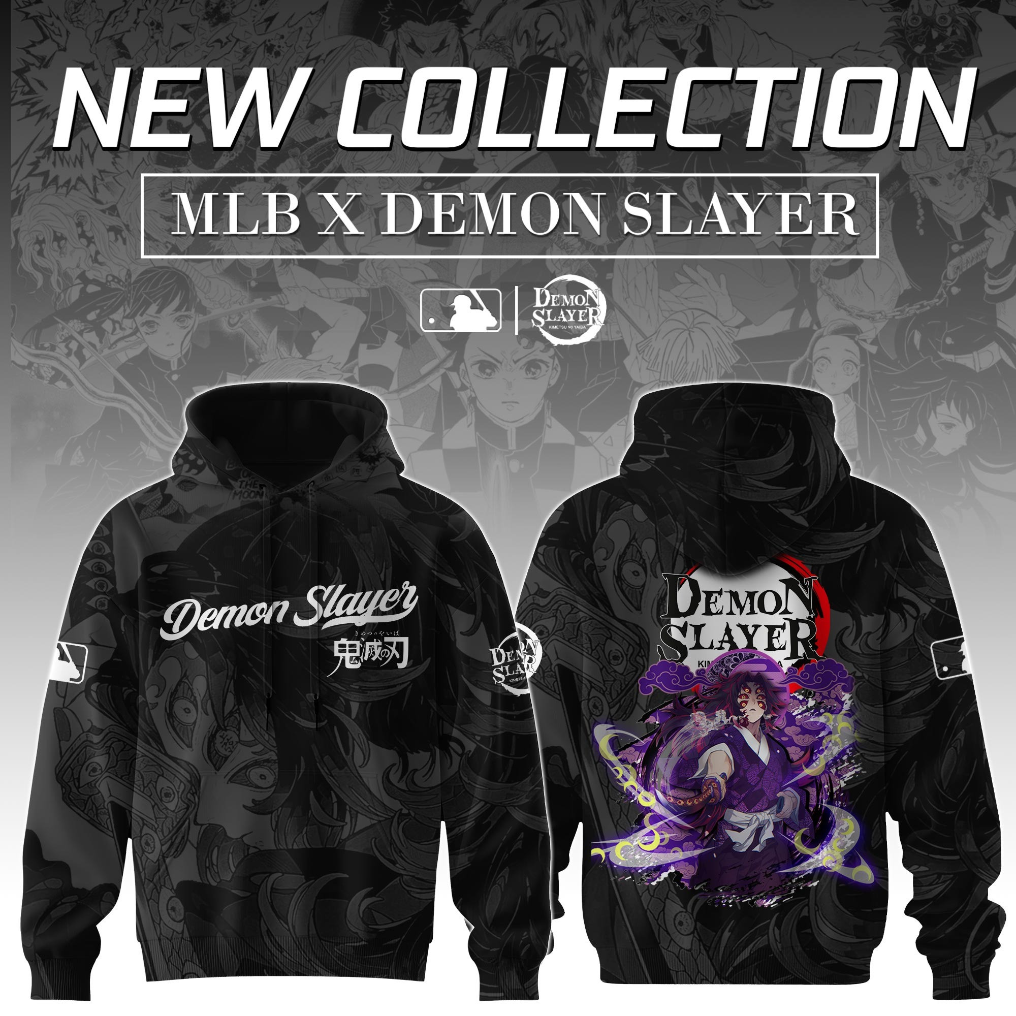 Kokushibo Demon Slayer x MLB Baseball Hoodie Editions Limited Gift For Him