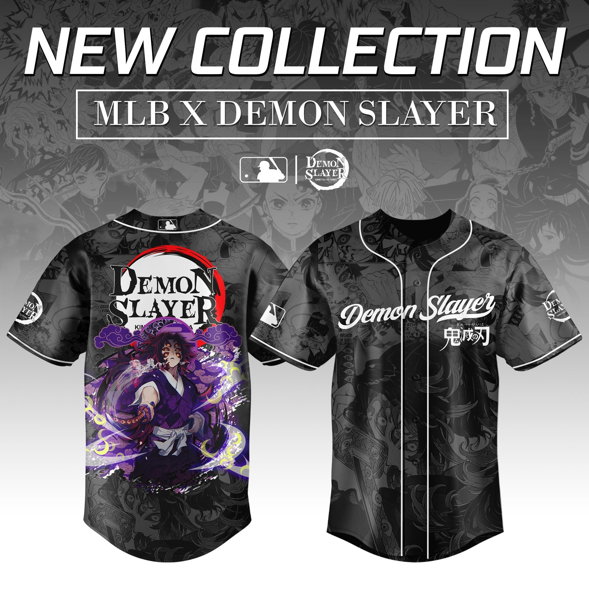 Kokushibo Demon Slayer x MLB Baseball Jersey Editions Limited Perfect Gift For Dad