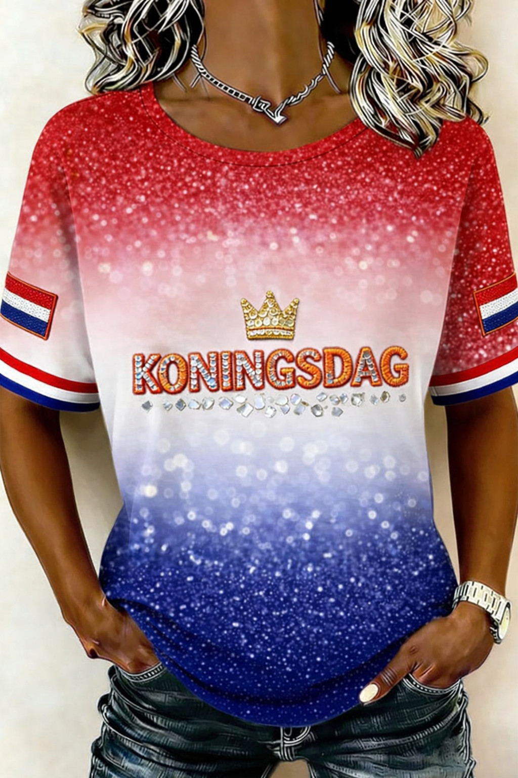 Koningsdag T-Shirt Crown Netherlands Oranje Boven Dutch Pride Fan Gear Best Gift For Dutch Fans