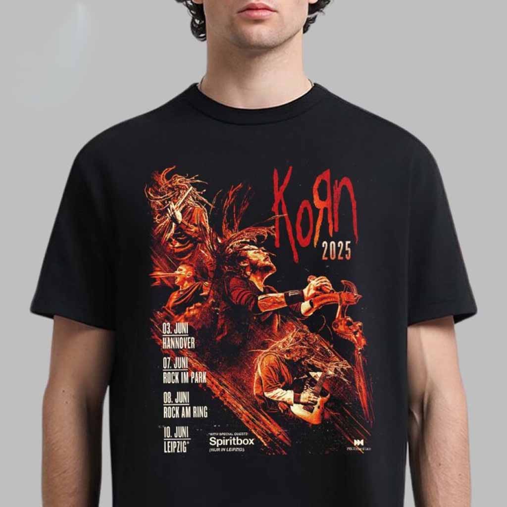Korn 2025 Germany Shows On June From Hannover To Leipzig T-Shirt Fan Merch Gifts For Husband Korn 2025 Germany Shows On June From Hannover To Leipzig T-Shirt Fan Merch Gifts For Husband