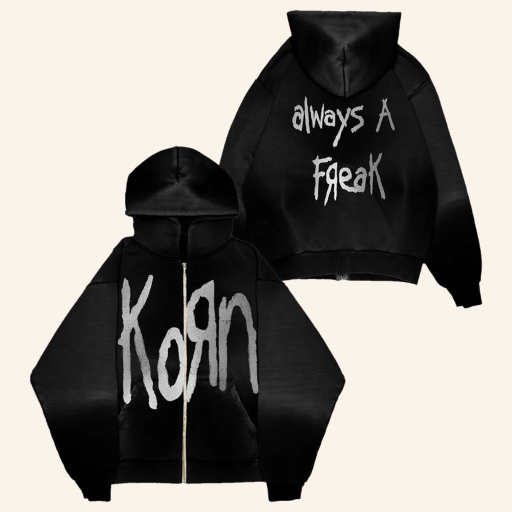 Korn Merch Always A Freak Zip Hoodie Gift Ideas For Music Lovers Korn Merch Always A Freak Zip Hoodie Gift Ideas For Music Lovers