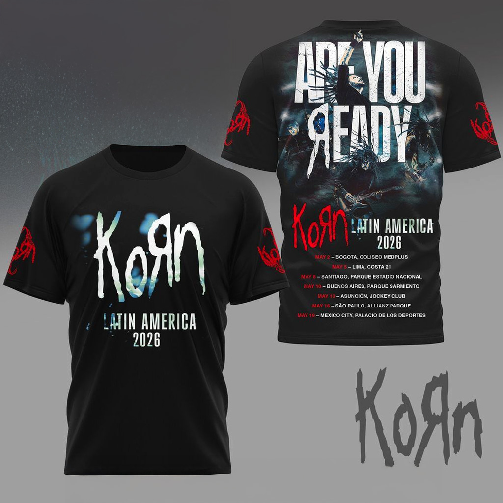 Korn Merch Latin America 2026 Tour T-Shirt Best Gifts For Band Lovers