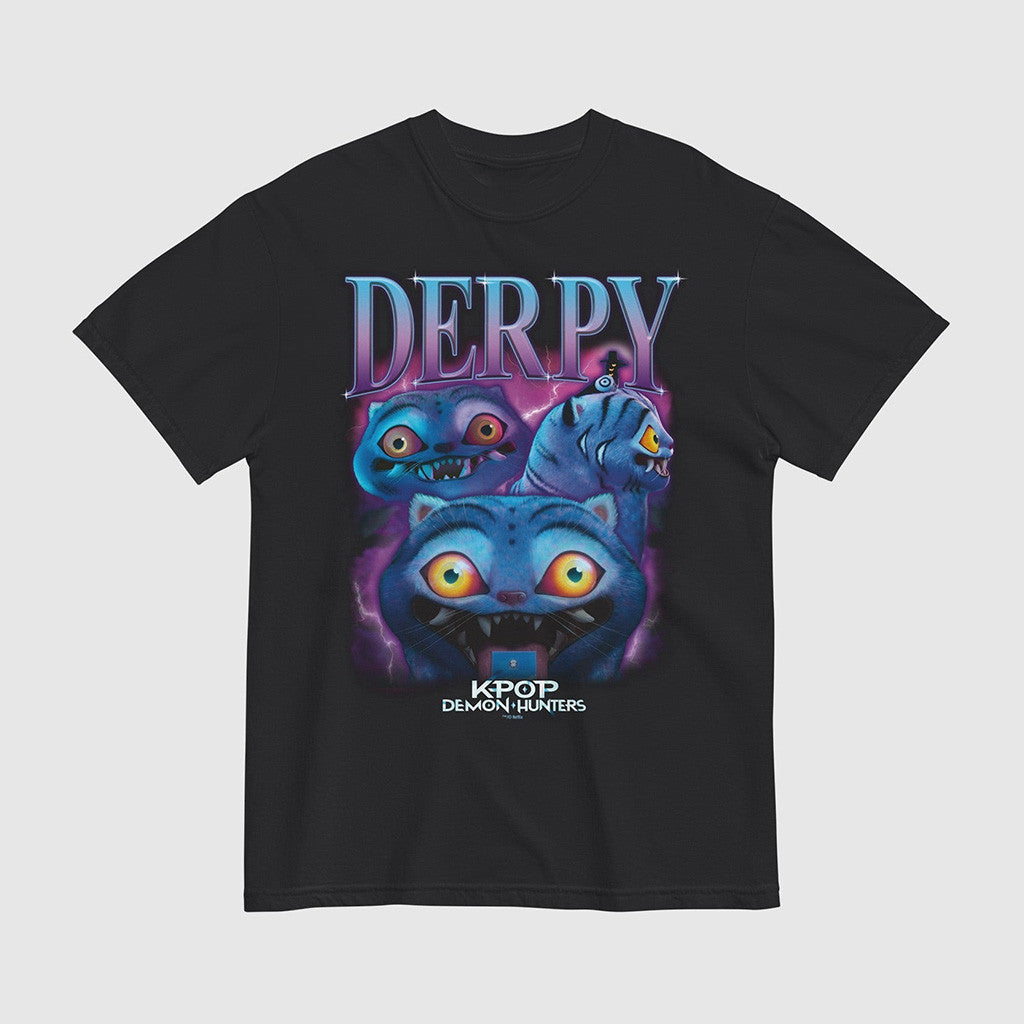Kpop Demon Hunters Merch KPop Demon Hunters Derpy Tiger Heartthrob T-Shirt Fans Gifts
