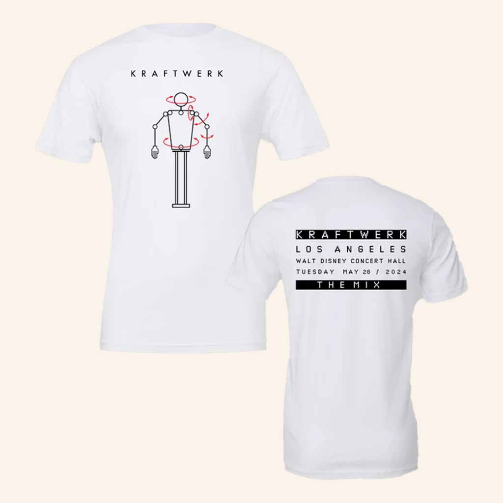 Kraftwerk Merch Robot Los Angeles The Mix Tour 2024 White T-Shirt Christmas Gifts Ideas Kraftwerk Merch Robot Los Angeles The Mix Tour 2024 White T-Shirt Christmas Gifts Ideas