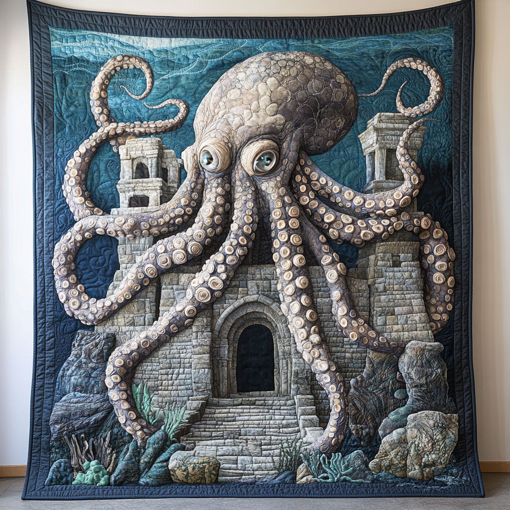 Kraken Deep Sea Quilt Blanket Marine Throw Blanket Gift Ideas For Octopus Lovers