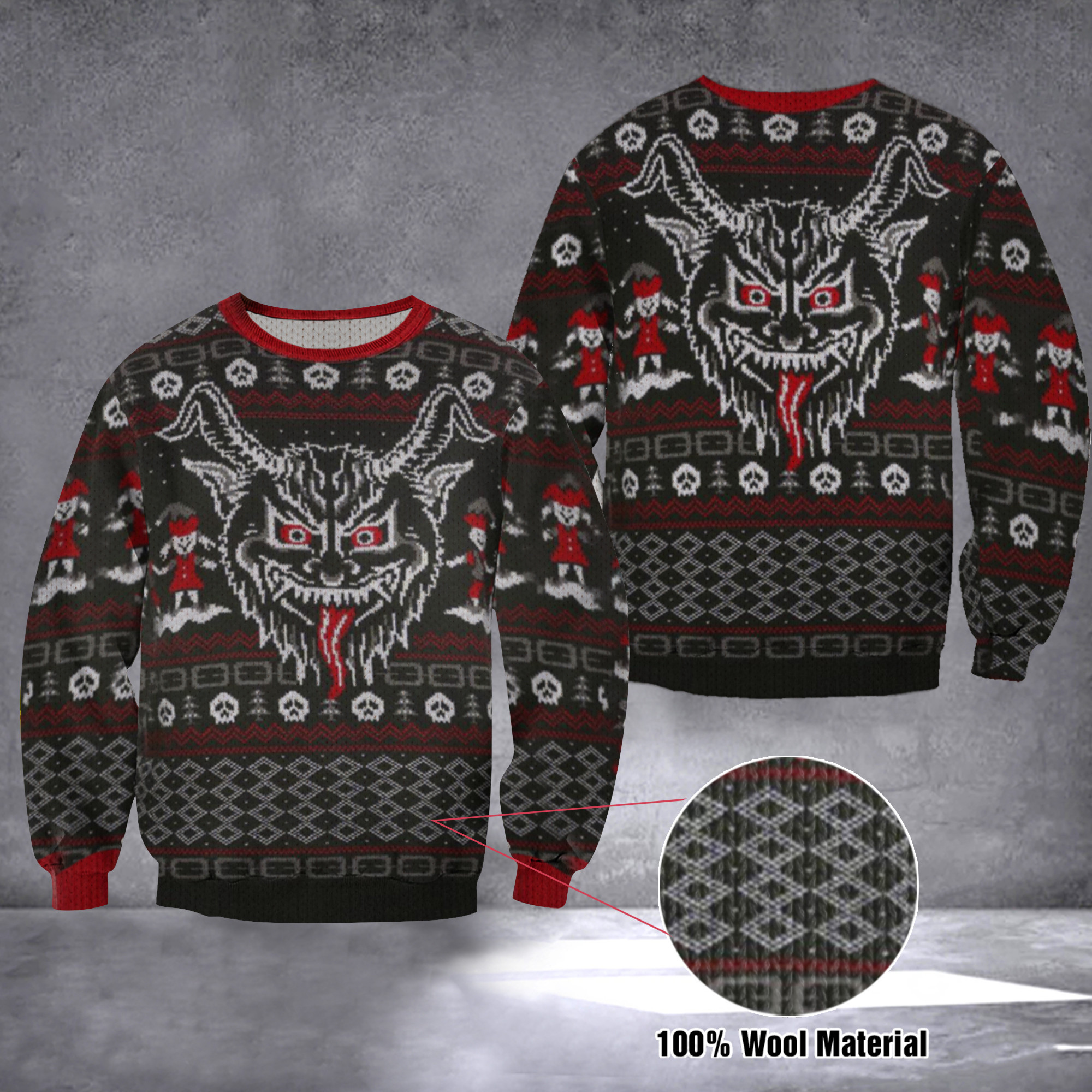 Krampus Sweater Christmas Devil Krampus Ugly Sweater Best Gifts For 2024