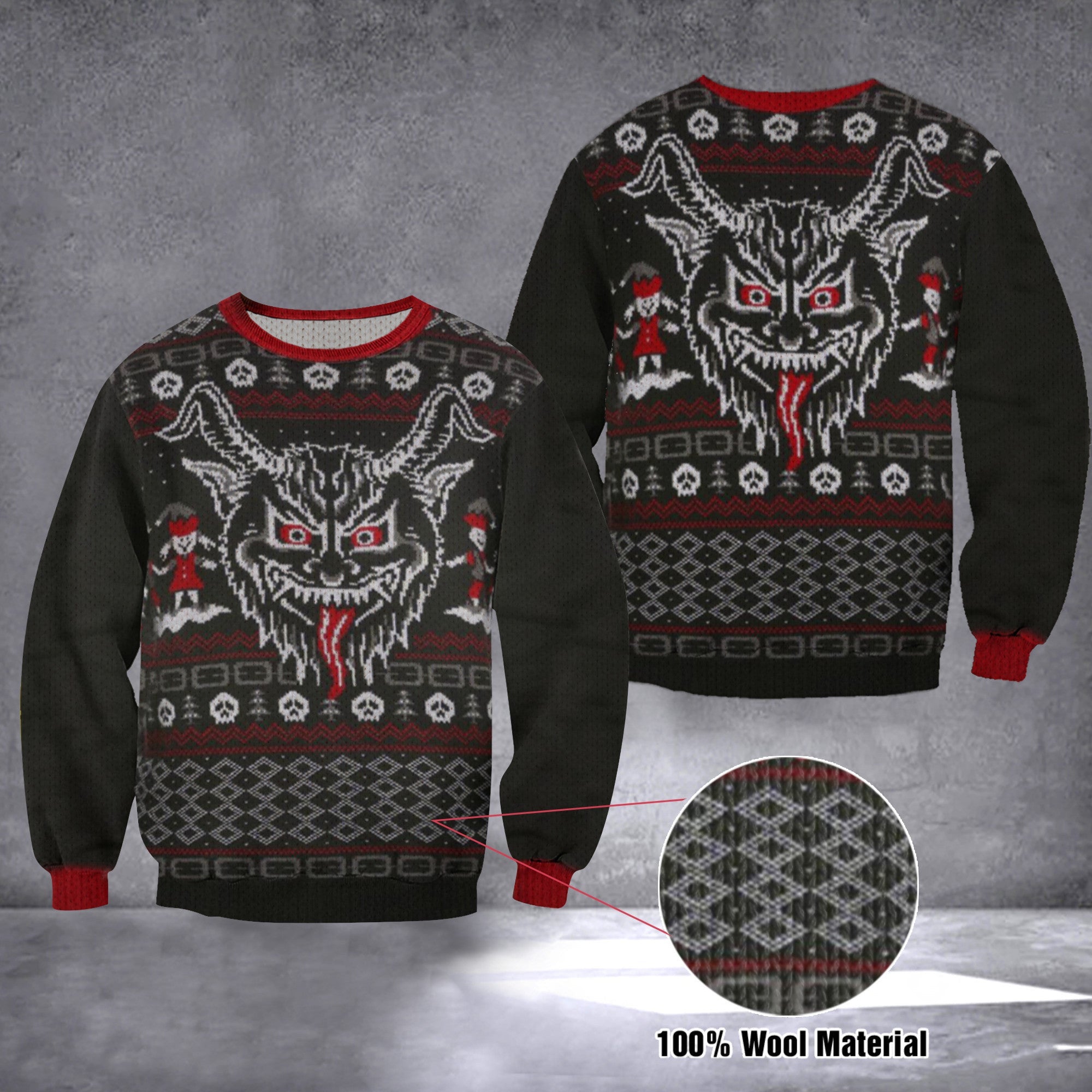 Krampus Sweater Krampus Knit Ugly Christmas Sweater 2024