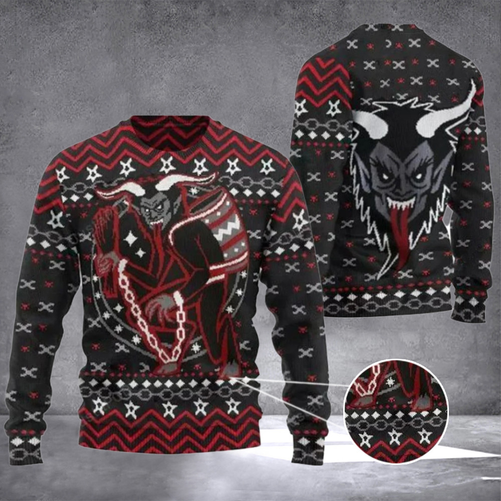 Krampus Ugly Christmas Sweater Holiday Krampus Xmas Sweater Clothing For Men Gifts