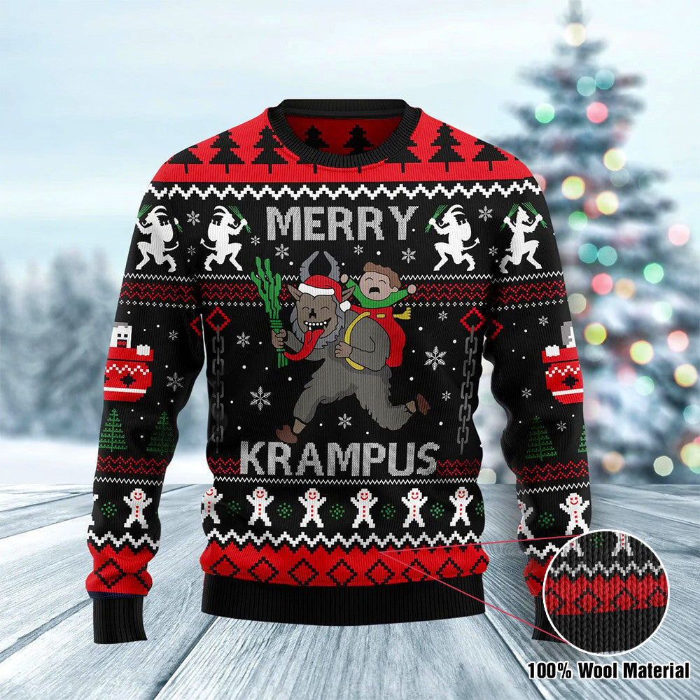 Krampus Ugly Christmas Sweater Merry Krampus Sweater