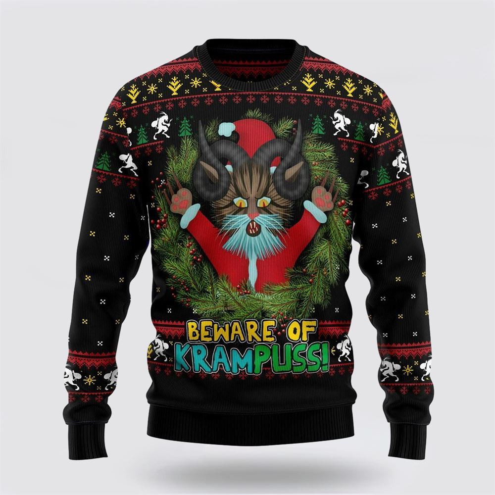 Krampuss Cat Ugly Christmas Sweater Christmas Gift For Cat Love Christmas Present Ideas