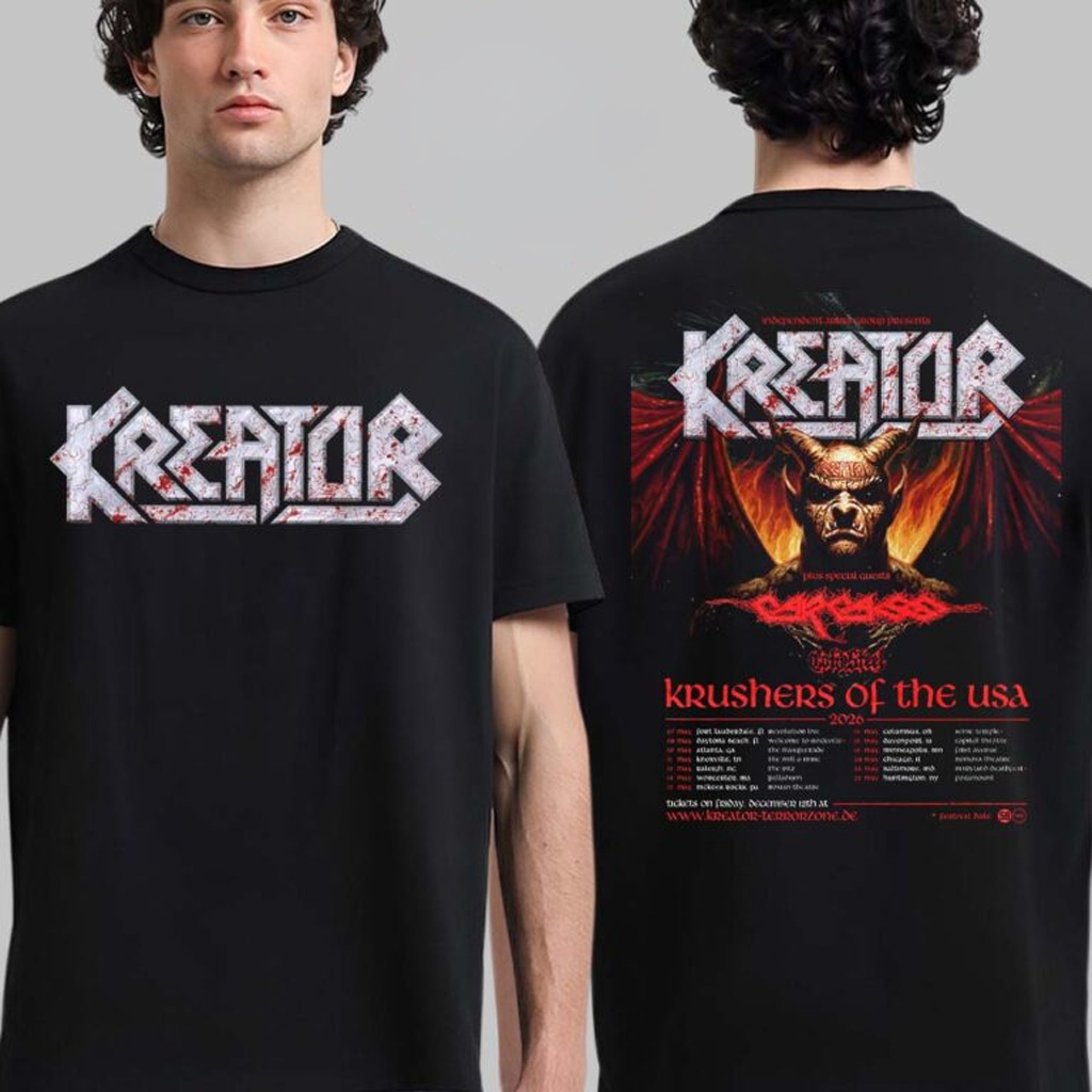 Kreator Krushers Of The USA 2026 Schedule Tour Dates T-Shirt Kreator Merch Gifts For Music Fans Kreator Krushers Of The USA 2026 Schedule Tour Dates T-Shirt Kreator Merch Gifts For Music Fans