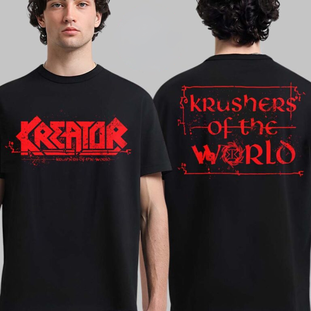Kreator Krushers Of The World Album Merch Logo T-Shirt Kreator Merch Gifts For Music Lovers