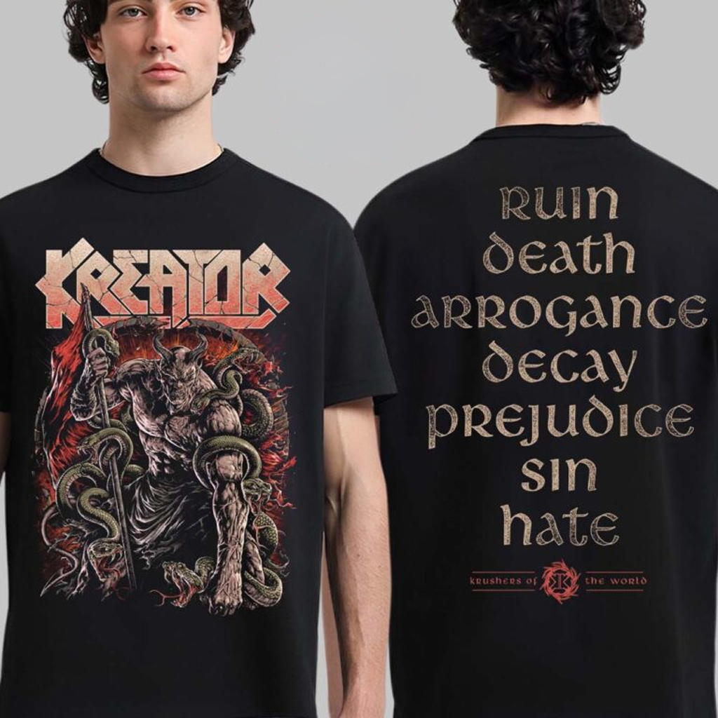 Kreator Krushers Of The World Merch Seven Serpents T-Shirt Kreator Merch Fans Gifts Kreator Krushers Of The World Merch Seven Serpents T-Shirt Kreator Merch Fans Gifts