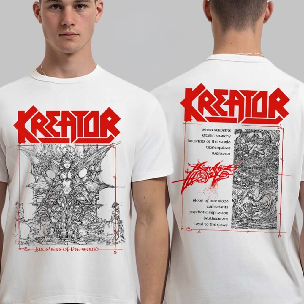 Kreator Krushers of The World Tracklist T-Shirt Kreator Merch Gifts For Band Fans