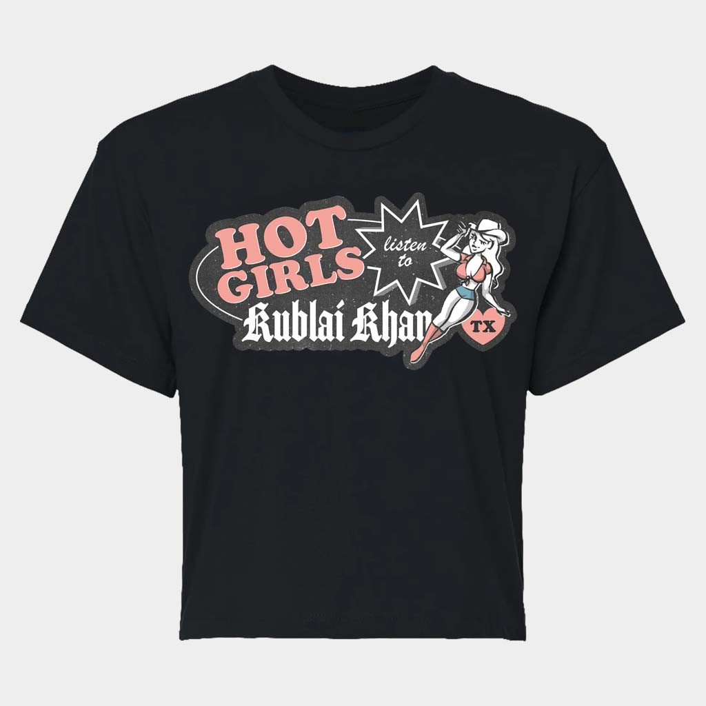 Kublai Khan Merch Hot Girls Listen To KKTX Black Cropped T-Shirt Birthday Gift For Sister-1