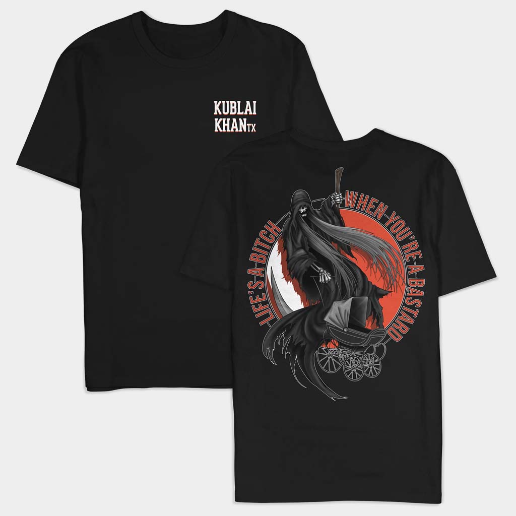 Kublai Khan Merch Reaper Life's A Btch T-Shirt Kublai Khan Shirt Birthday Gift For Dad