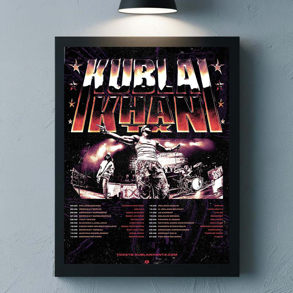 Kublai Khan TX EU And UK Summer 2026 Tour Schedule Dates Poster Kublai Khan Merch Kublai Khan TX EU And UK Summer 2026 Tour Schedule Dates Poster Kublai Khan Merch