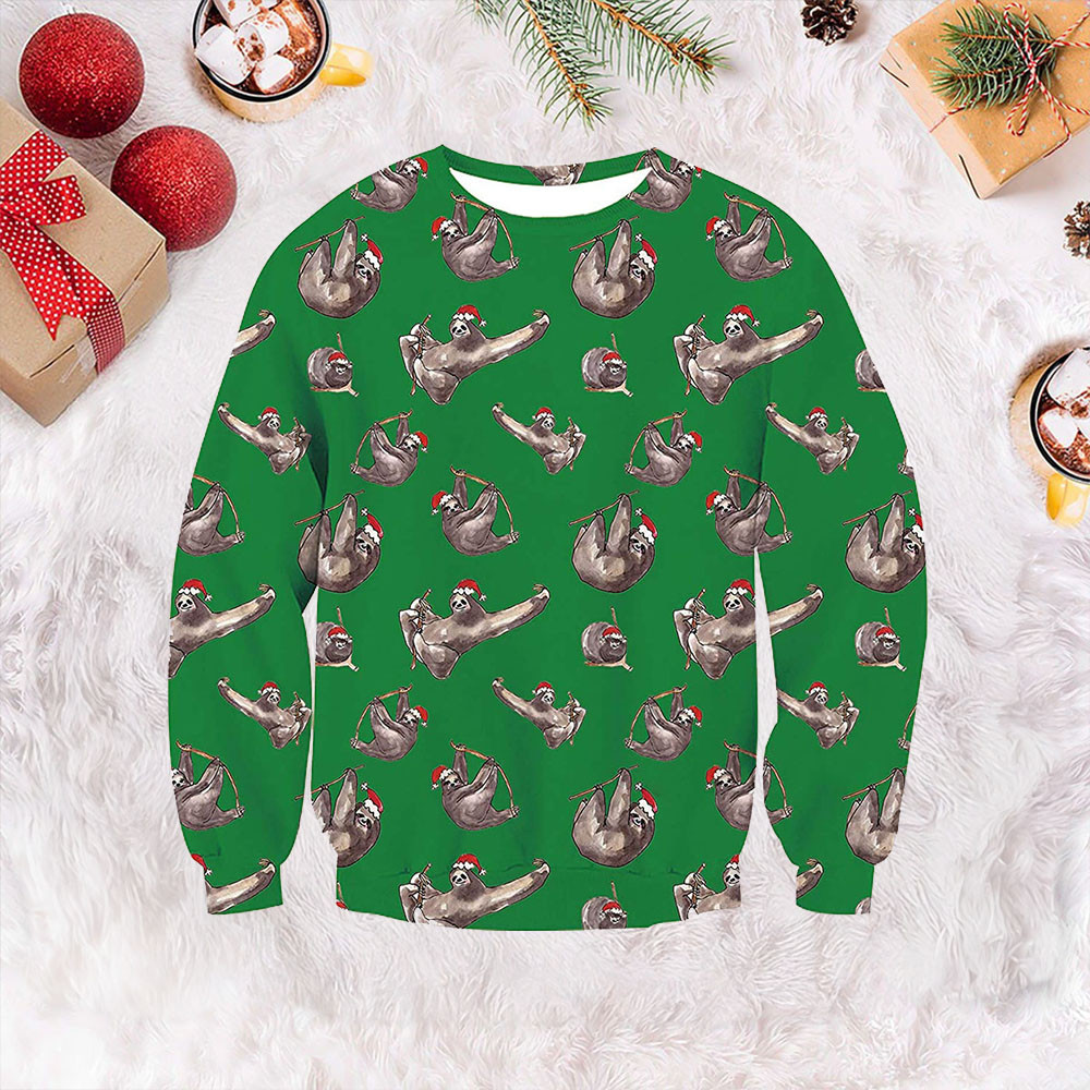 Kung Fu Sloth Ugly Christmas Sweater Funny Xmas Jumpers Gifts For Sloth Lovers