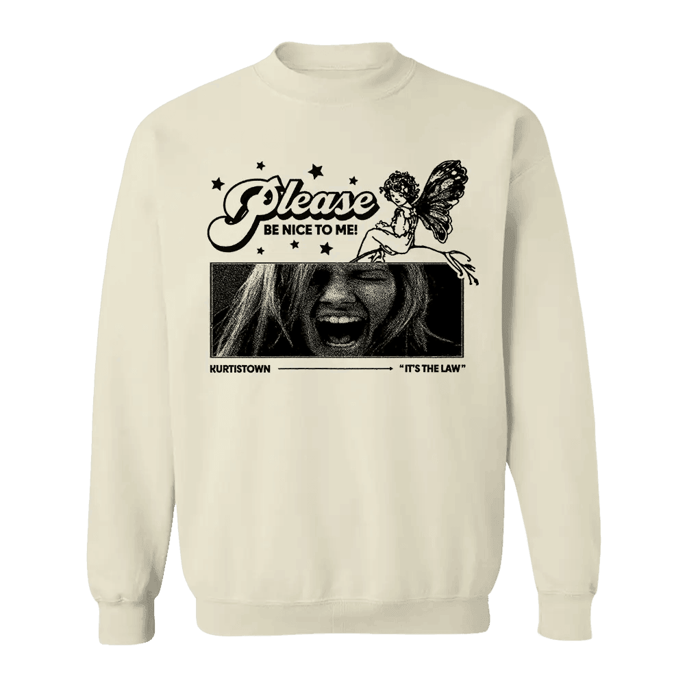 Kurtis Conner Merch Please Be Nice To Me Screaming Sand Sweatshirt Gifts For Fans