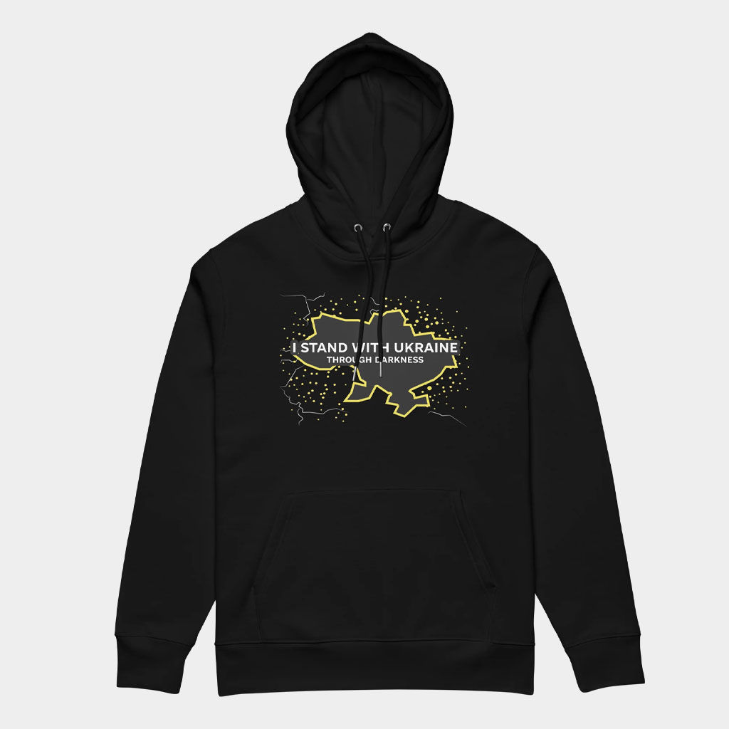 Kyiv Independent Merch I Stand With Ukraine Through Darkness Hoodie Gifts For Father-1