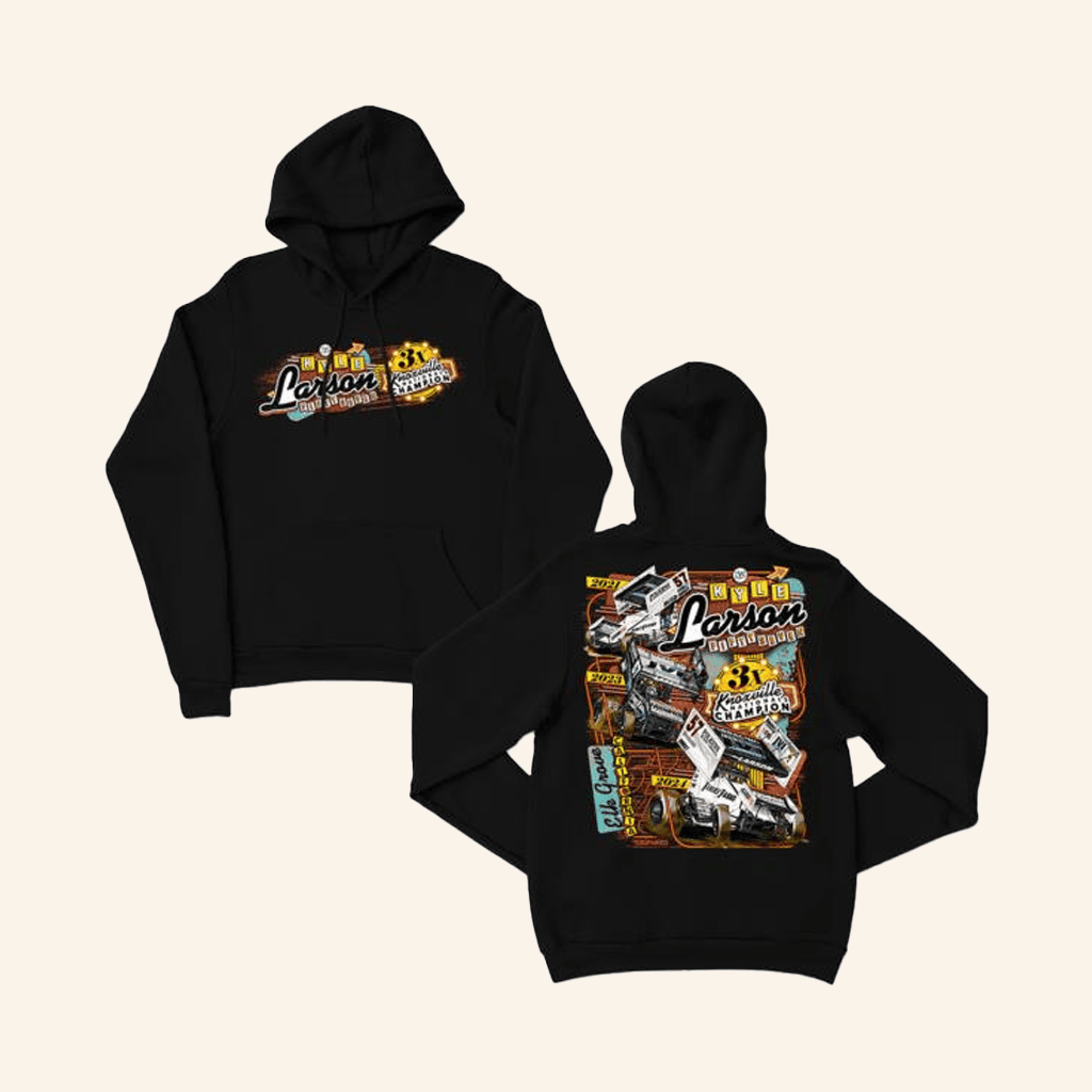 Kyle Larson Merch Winners' Row Design Adult Black Hoodie Gifts For Racing Fans Kyle Larson Merch Winners' Row Design Adult Black Hoodie Gifts For Racing Fans