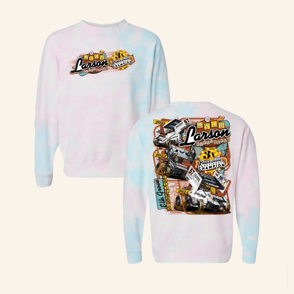 Kyle Larson Merch Winners' Row Design Tie-Dye Candy Crewneck Sweatshirt Racing Fans Gifts