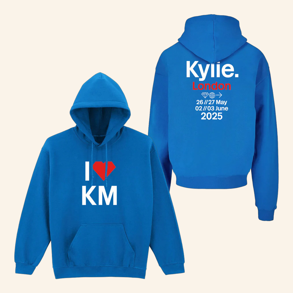 Kylie Minogue Merch London Event Hoodie I Heart KM Hoodie Gifts For Music Fans Kylie Minogue Merch London Event Hoodie I Heart KM Hoodie Gifts For Music Fans