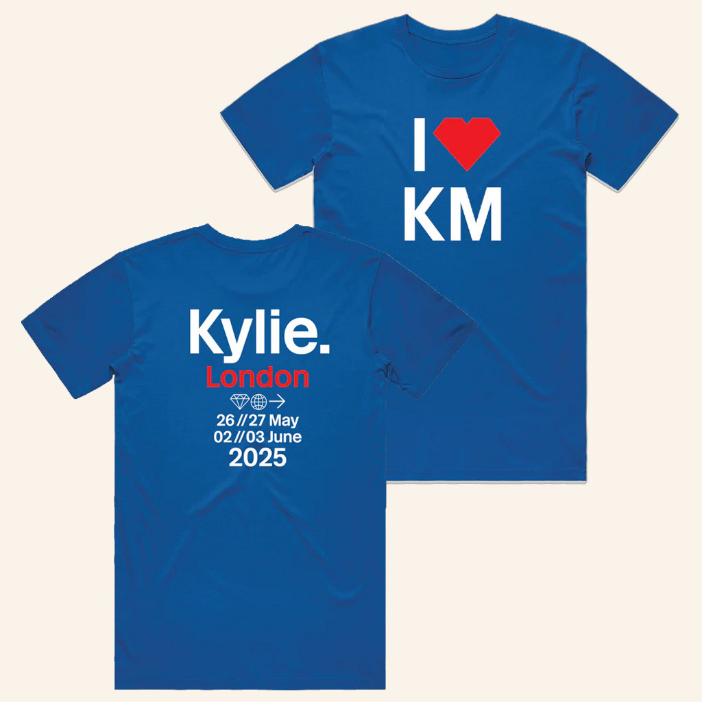 Kylie Minogue Merch London Event T-Shirt I Heart KM Shirt Gifts For Music Fans