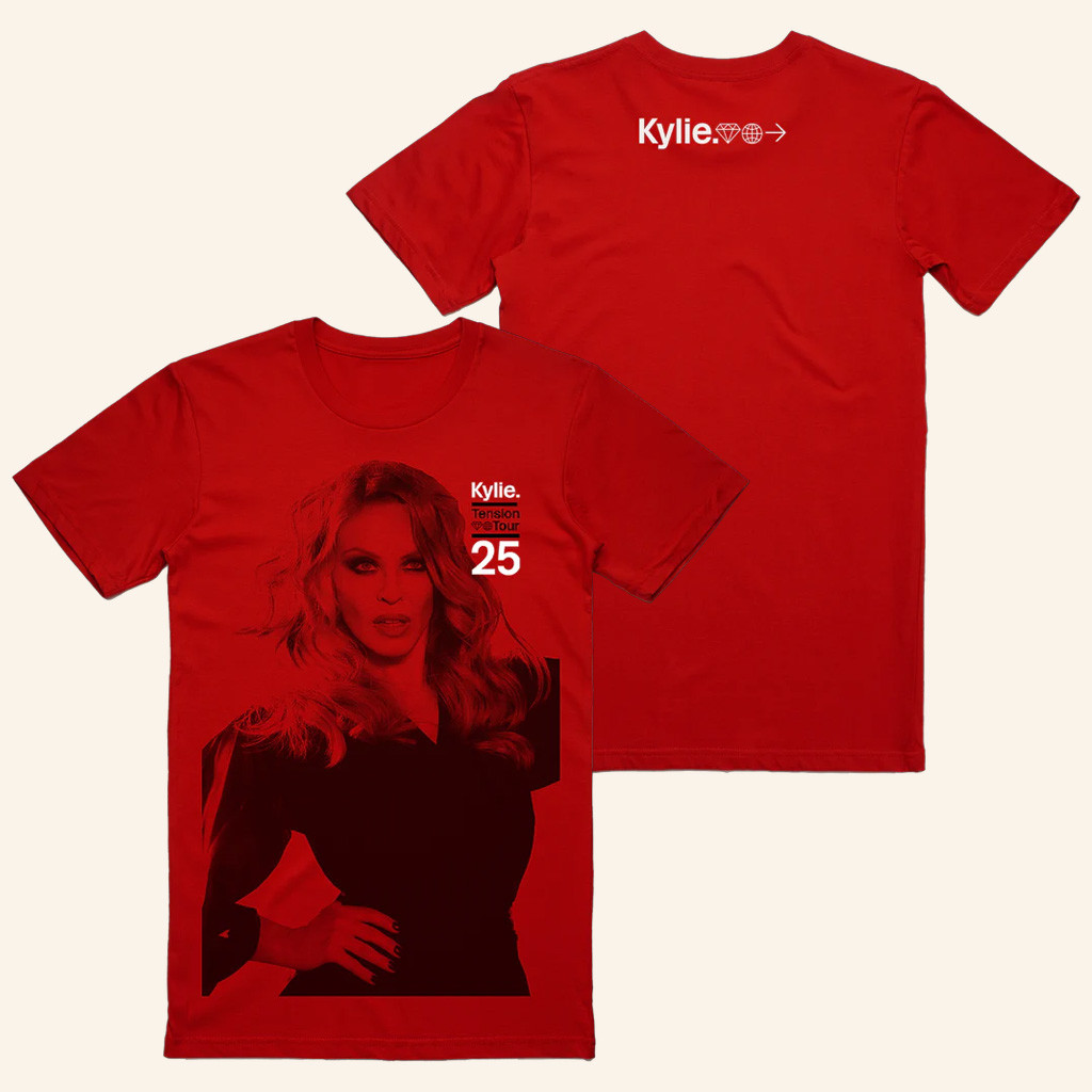 Kylie Minogue Merch Tension Red Photo T-Shirt Best Gifts For Sister Kylie Minogue Merch Tension Red Photo T-Shirt Best Gifts For Sister