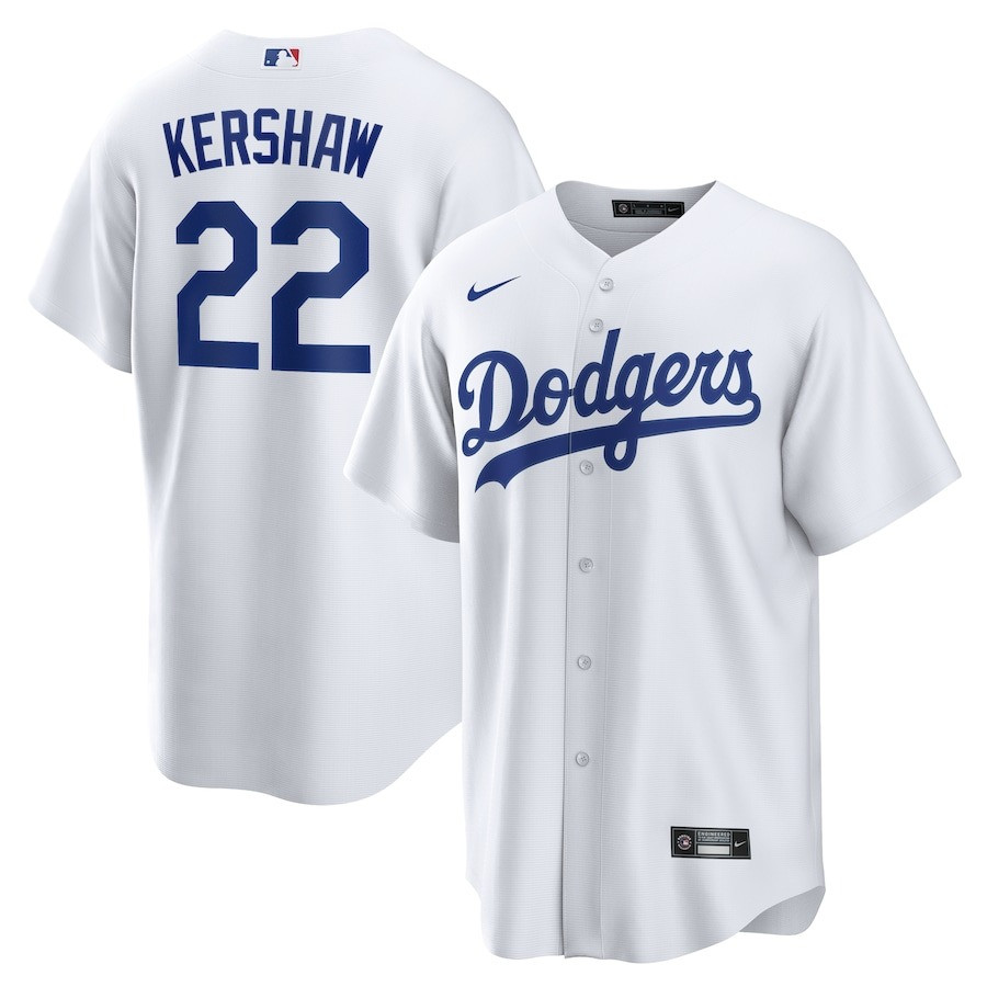 LA Clayton Kershaw White Home Player Jersey Gifts For Baseball Fans