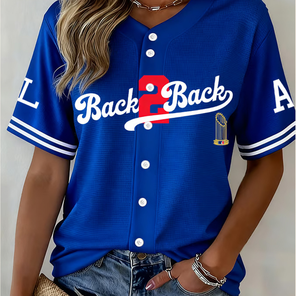 LA Dodgers Back To Back Champions Baseball Jersey Best Gifts For Baseball Lovers