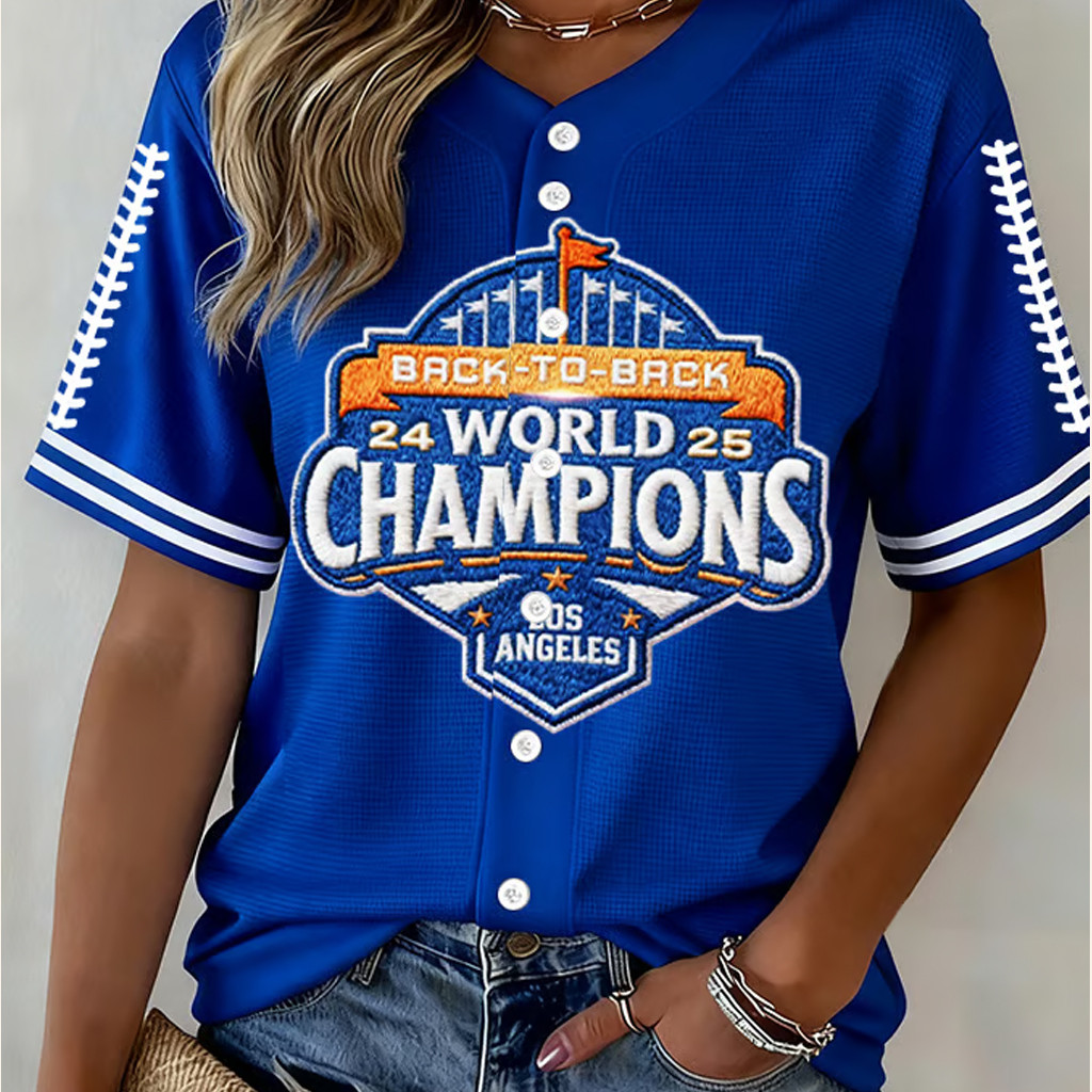 LA Dodgers Back To Back Champions Baseball Jersey LAD World Series Merch 2025 Jersey