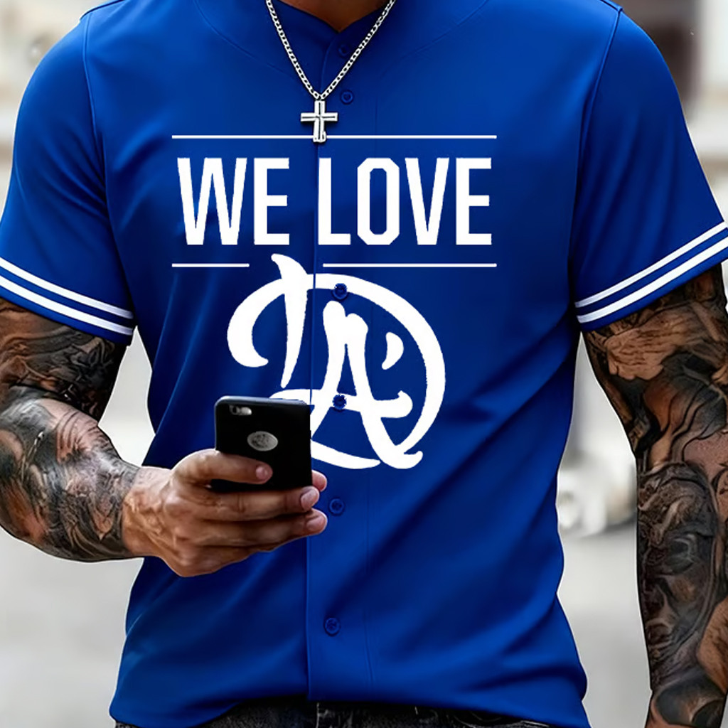 LA Dodgers Back To Back Champions Baseball Jersey We Love LAD Jersey Game Day Clothing