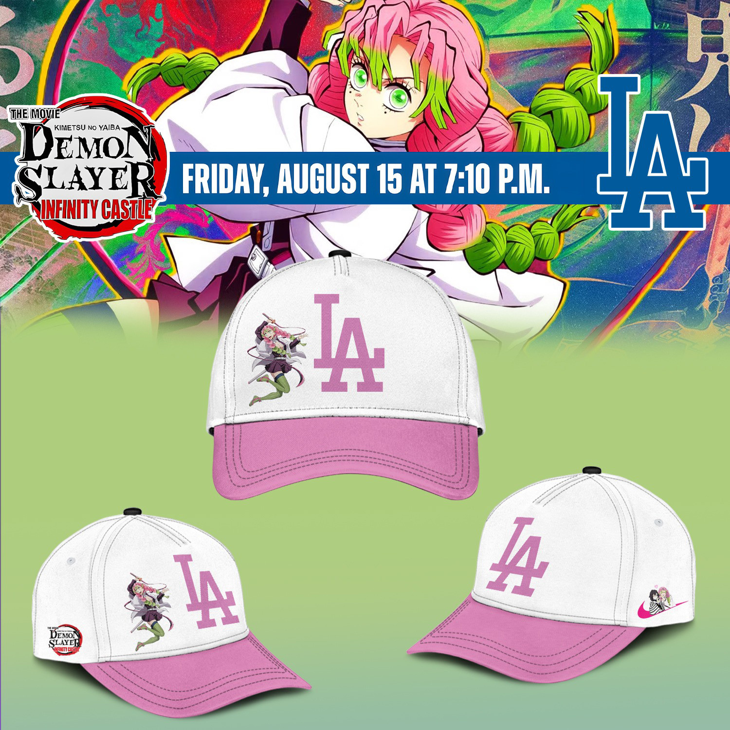 LA Dodgers Demon Slayer Mitsuri Kanroji Hat 2025 Presents For Baseball Fans