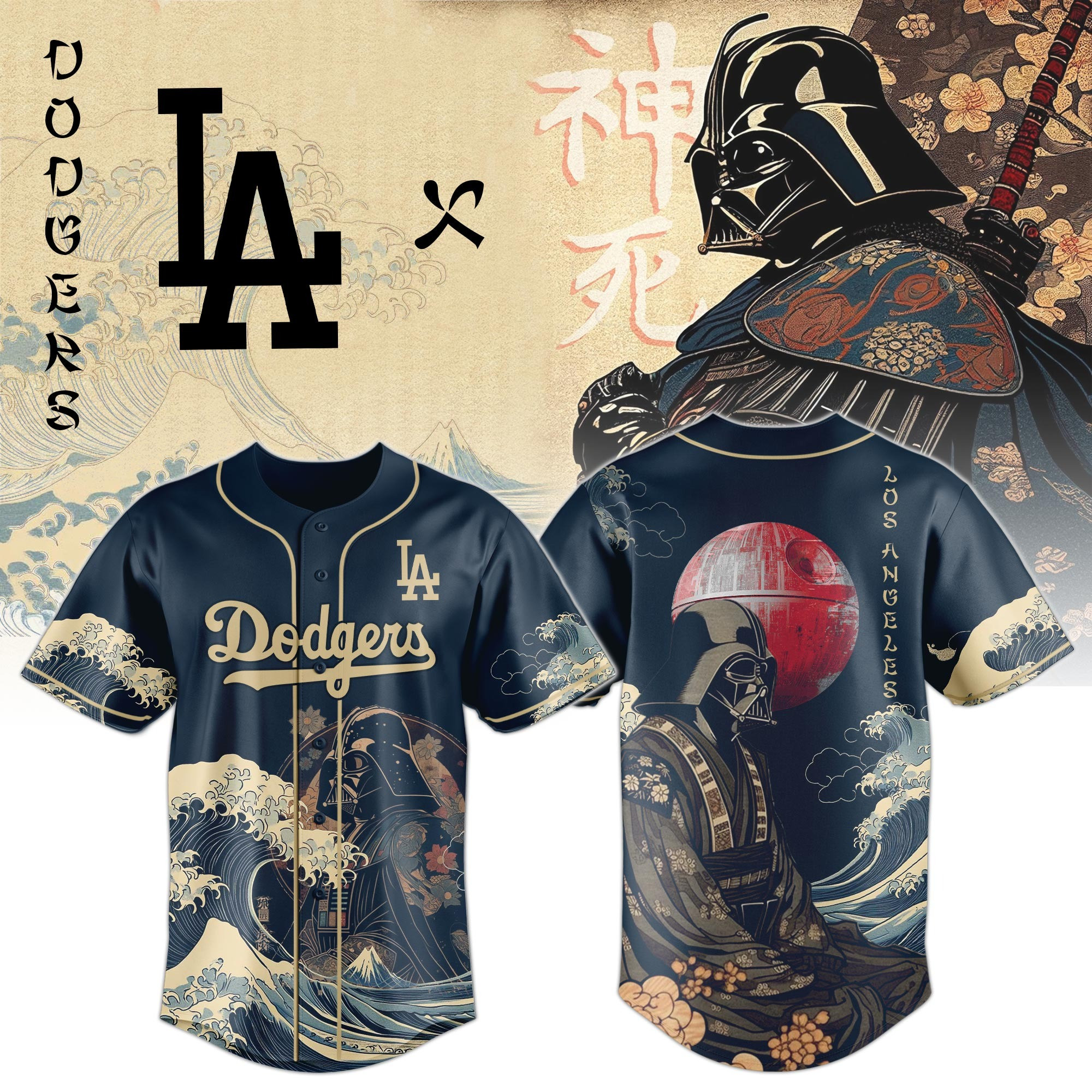 LA Dodgers Star Wars Darth Vader Jersey 2025 Japanese Style MLB Shirt