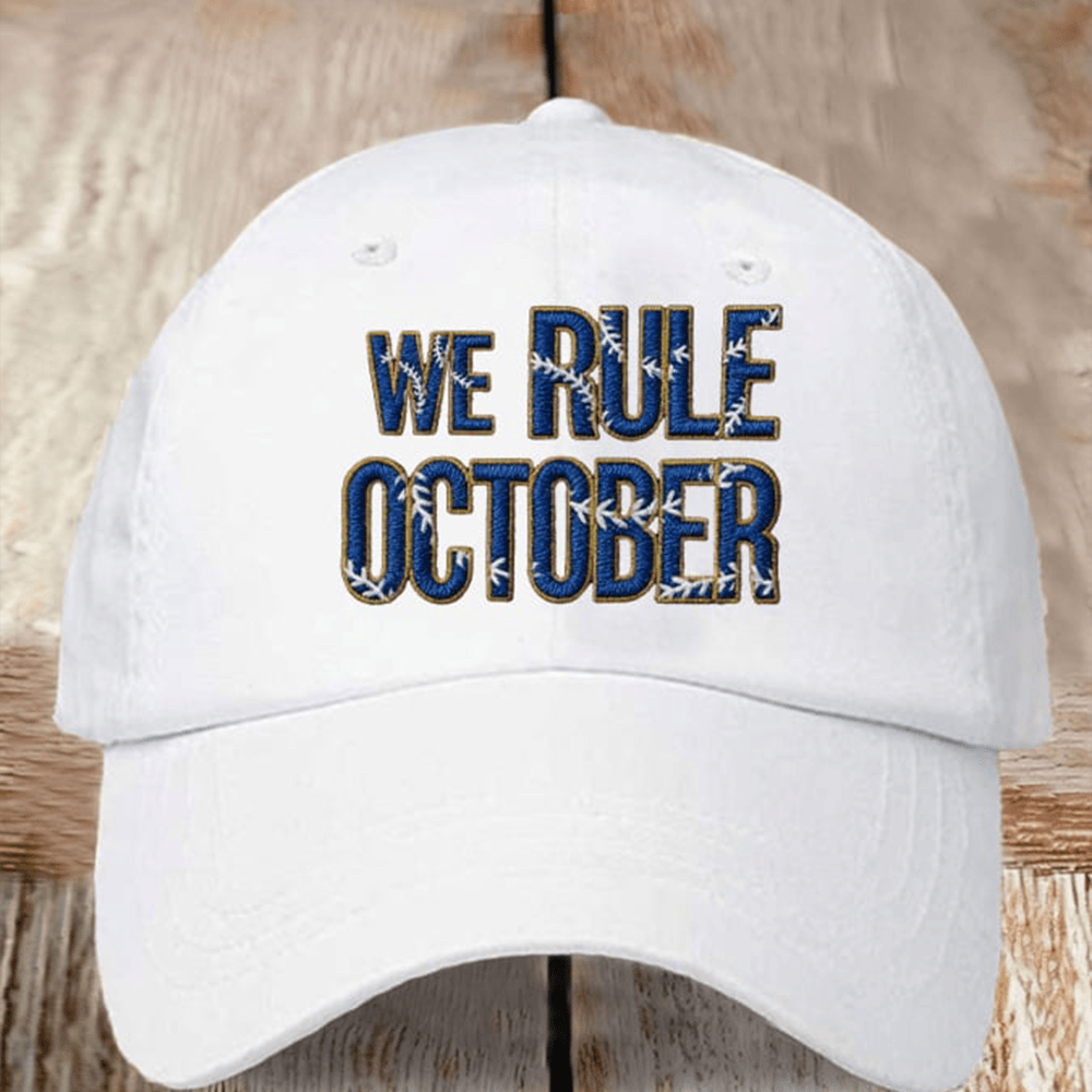 LA Dodgers We Rule October Hat World Series Merchandise Best Gifts For Dodgers Lovers